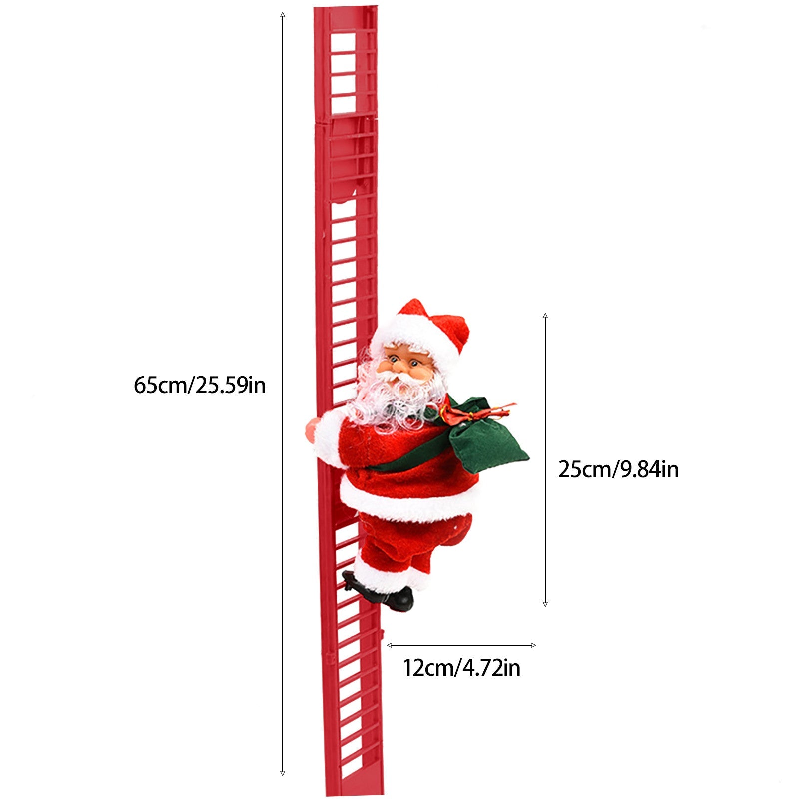 Electric Climbing Ladder Santa Claus with Music & LED Light - Vibayaa