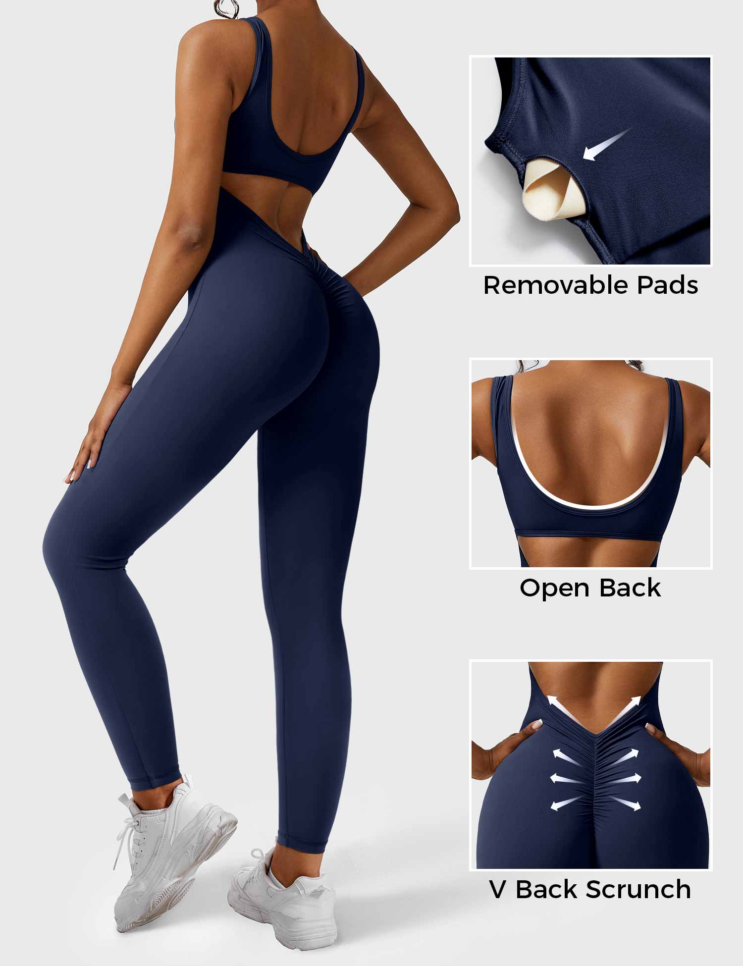 Lizvette V - Back Jumpsuit - Vibayaa