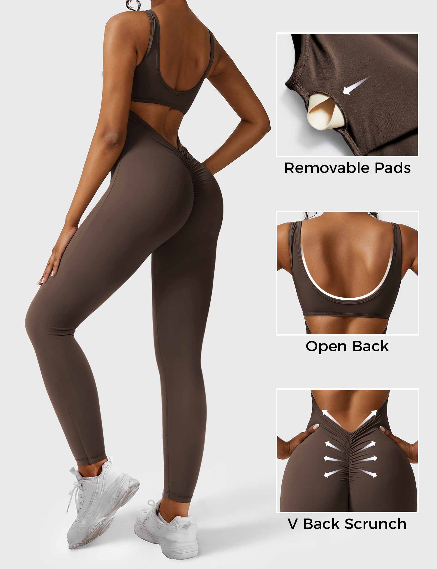 Lizvette V - Back Jumpsuit - Vibayaa